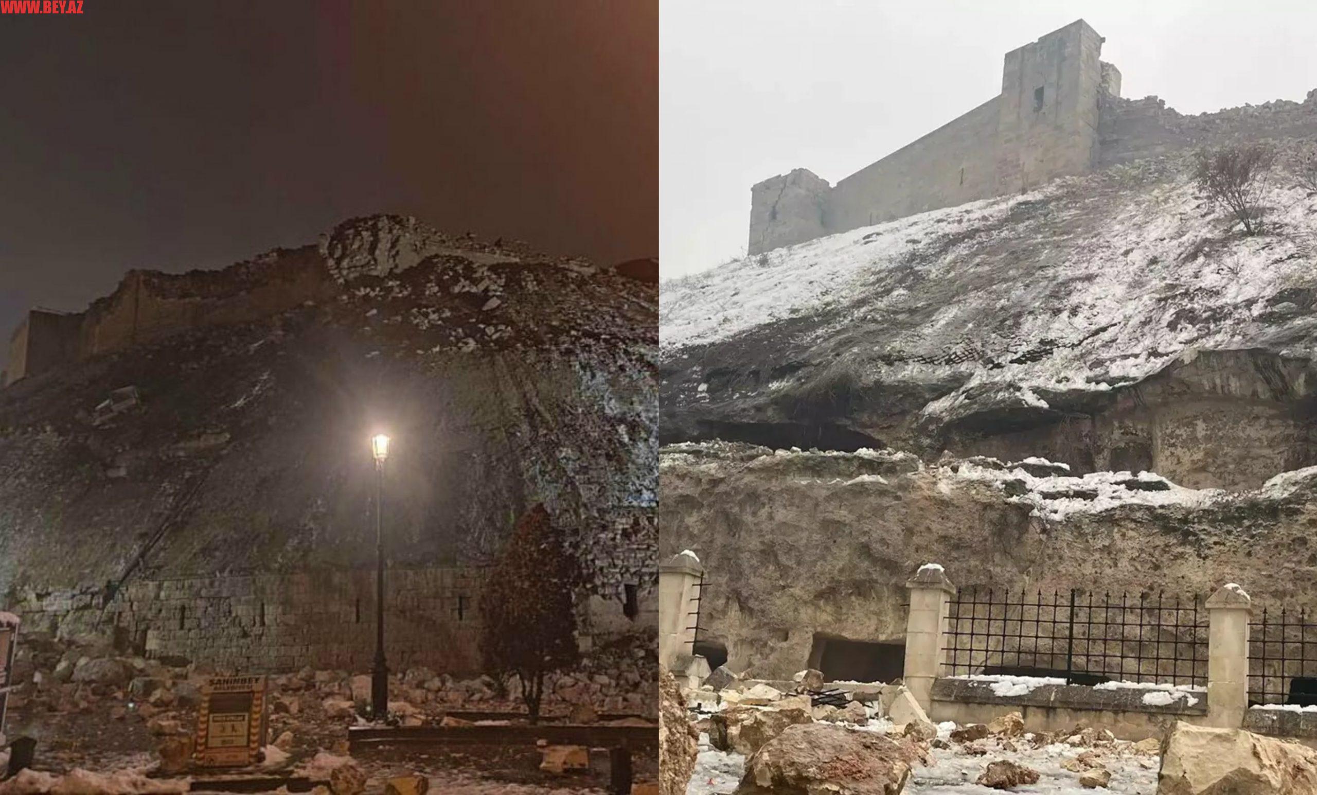 Zəlzələdən sonra tarixi Qaziantep qalası dağıldı